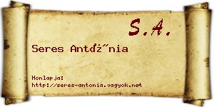 Seres Antónia névjegykártya