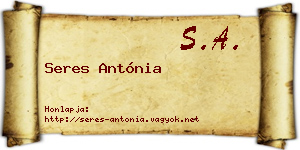 Seres Antónia névjegykártya